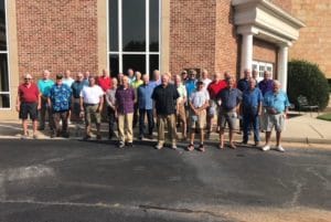 Men's worship group posing for a picture